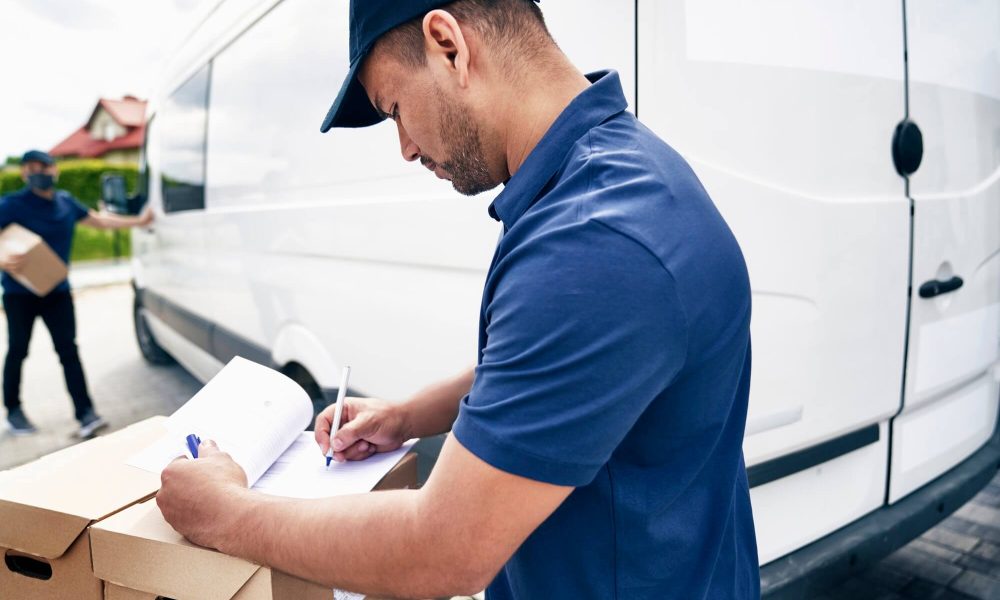 courier writes out the receipt of the package 1.jpg